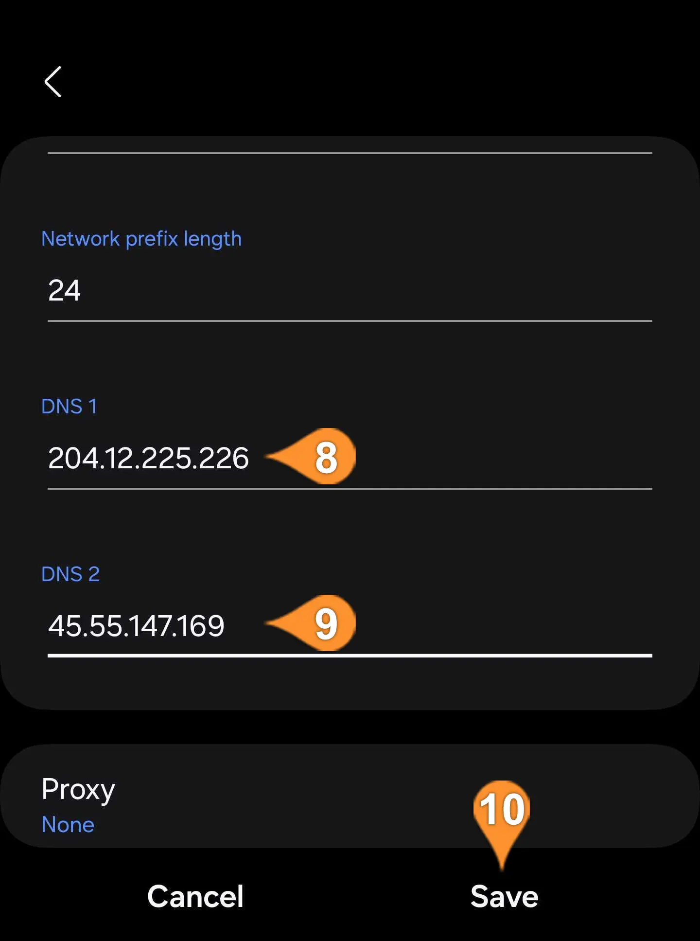 setting DNS servers